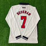 David Beckham England 1998 World Cup Long Sleeves Retro Jersey