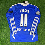 Didier Drogba Chelsea Champhions League 2012 Munich Final Retro Long Sleeve Jersey
