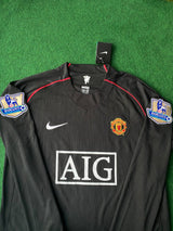 Cristiano Ronaldo 2007-2008 Manchester United Black Retro Jersey Trikot Camiseta Maillot