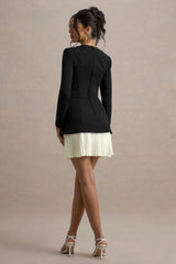 Lysette | Black Sweetheart Long-Sleeve Mini Dress